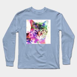 Kitty Cat Surrounded by Flowers Long Sleeve T-Shirt